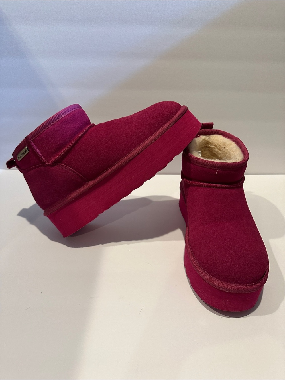 BearPaw Retro Short Platform Fuchsia Women's Ankle Boot